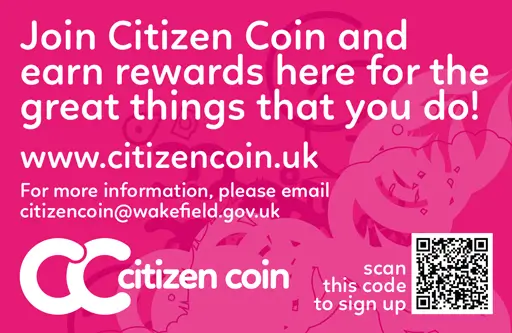 Small Citizen Coin Advert and QR Code to Join